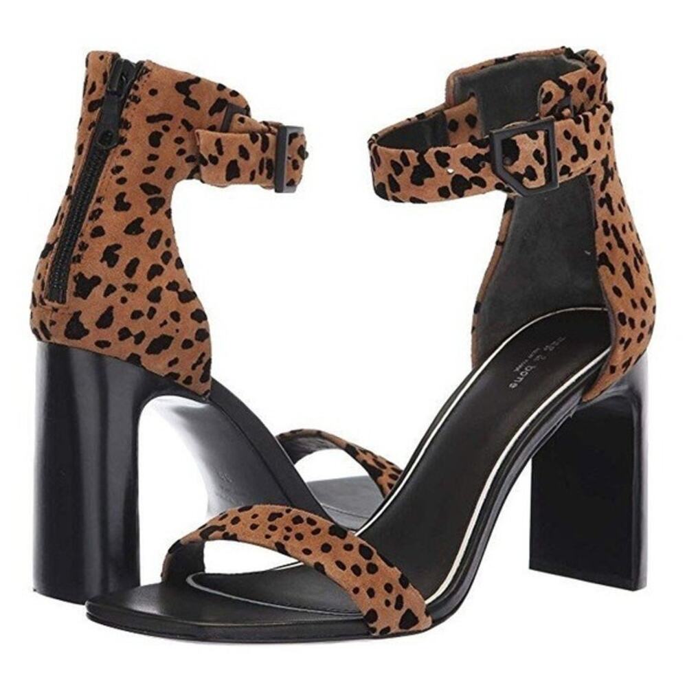 Rag & Bone Ellis Cheetah Suede Open Toe Italian Sandals 38.5 - Picture 10 of 11
